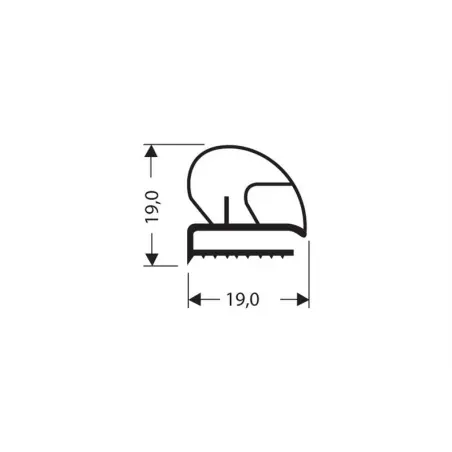 Certifié Profil plat pvc 2550mm/lng - JPF-0120-050 - Linum