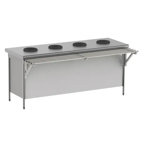 Meilleur Prix Meuble pre tri 2000 x 700 ht 900 avec 4 trous vide dechets - Sofinor