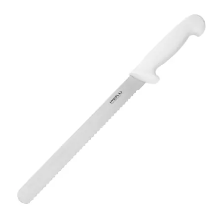 Couteau &agrave; trancher dent&eacute; Hygiplas - 255mm - R&eacute;f. C883 - Hygiplas Fait Main