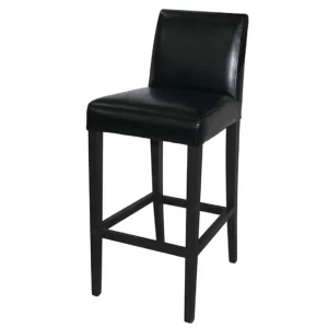 Tabouret de bar haut avec dossier en simili cuir Bolero Jusqu’à Épuisement Des Stocks
