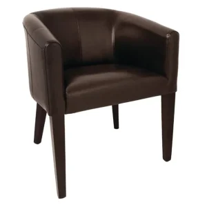 Édition Limitée Fauteuil en simili cuir marron foncé | Bolero - CE593
