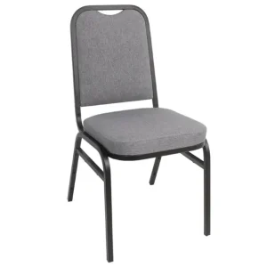 Offre Spéciale Chaise de banquet avec dossier carré et tissu gris lot de 4 | Bolero - DA602