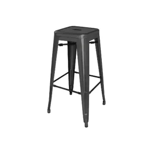 Tabourets hauts en acier galvanisé Bistro noirs (lot de 4) | Bolero - DL881 Top Vente