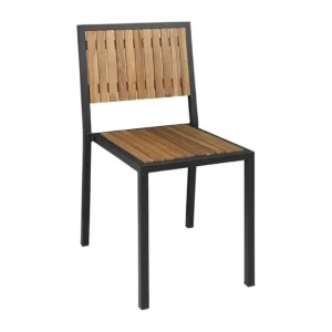 Chaises en acier et acacia (lot de 4) | Bolero - DS150 Soldes