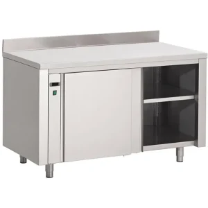 Armoire chauffante inox avec dosseret | P 700 - L 1000 mm | Gastro m - DS435 Certifié