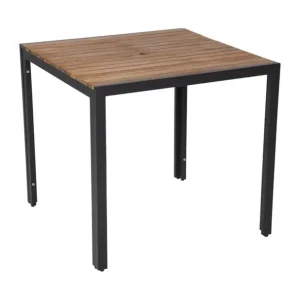 Table carrée en acier et acacia 80 cm | Bolero - DS152 Certifié