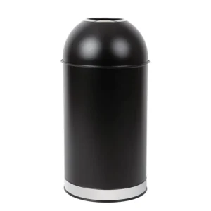 Poubelle dôme ouverte en acier noire 40L | Bolero - CW954 Artisanat