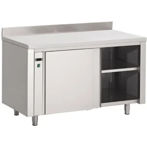 Armoire chauffante inox avec dosseret | P 700 - L 1800 mm | Gastro m - DS438 Dernier Modèle
