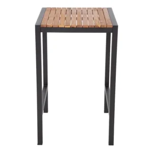 Mange-debout carré en acier et acacia 60 cm | Bolero - DS155 Satisfait Ou Remboursé