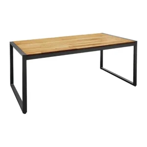 Nouvel Arrivage Table industrielle rectangulaire acier et acacia 180 cm | Bolero - DS157