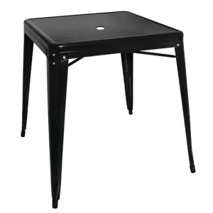 Table carrée en acier noir Bistro 668mm | Bolero - GC867 Livraison Mondiale