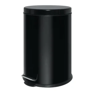 Poubelle à pédale en acier inoxydable noire 20L | Bolero - GG978 Top Vente