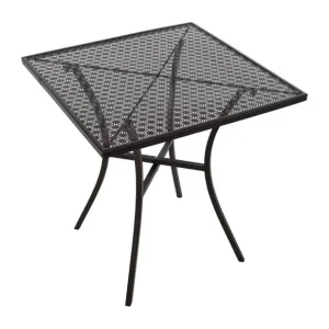 Table bistro carrée en acier ajouré noire 700mm | Bolero - GG706 Jusqu’à Épuisement Des Stocks