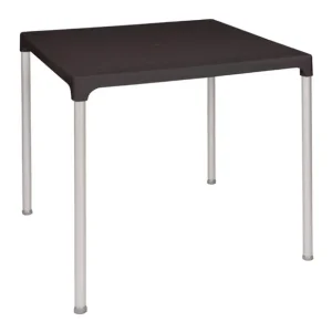 Table carrée avec pieds aluminium noire 750mm | Bolero - GJ970 Paiement Sécurisé