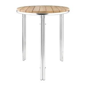 Table ronde en frêne et aluminium 600mm | Bolero - GL981 Réduction