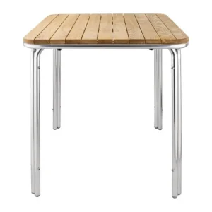Remise Table carrée en frêne et aluminium 700mm | Bolero - GL982