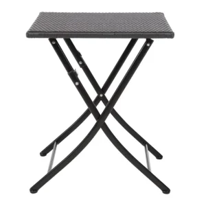 Table carrée pliante en rotin PE 600mm | Bolero - GL302 Paiement Sécurisé
