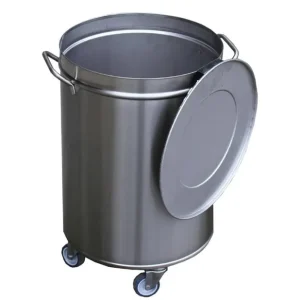 Must-Have Poubelle inox avec roues et couvercle 50L | Gastro m - GN145
