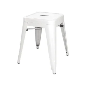 Solde Tabouret bas Bistro en acier blanc (lot de 4) | Bolero - DL869