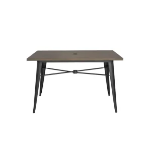Table d'extérieur 120x76x75cm bois noir | Bolero - FT955 Jusqu’à Épuisement Des Stocks