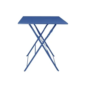 Promotion Saisonnière Table de terrasse carrée Perth bleu marine foncé | Bolero - FU540