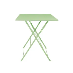Table de terrasse carrée pliante en acier vert clair 600 mm | Bolero - FT271 Pas Cher
