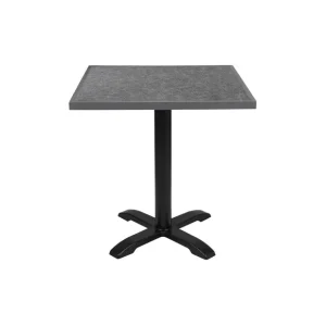 Plateau de table extérieur carré en verre trempé noir brossé bord gris 700 mm | Bolero - DZ873 Nouvel Arrivage
