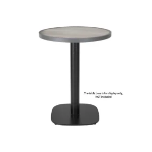 Plateau de table extérieur rond en verre trempé effet grain de bois bord gris 580mm | Bolero - DL486 Produit De Marque