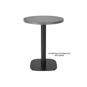 Plateau de table extérieur rond en verre trempé noir brossé bord gris 580mm | Bolero - DL489 Prix Bas