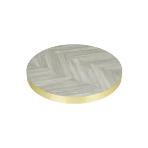 Plateau de table rond pré-percé Chevron 600mm | Bolero - FU511 Livraison Express