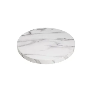 Plateau de table rond pré-percé effet marbre 600 mm | Bolero - DT445 Garantie Incluse