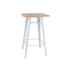 Livraison Express Mange-debout blanc avec plateau en bois Bistro | Bolero - FB597
