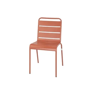 Chaises à lattes en acier terracotta (lot de 4) | Bolero - CK063 Vente Flash