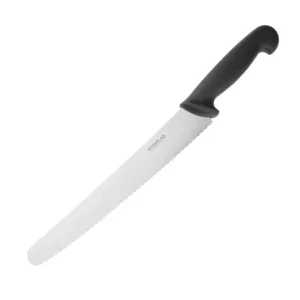 Couteau à pâtisserie denté noir 250mm | Hygiplas - CF895 Artisanat