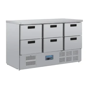 Offre Spéciale Table réfrigérée positive GN 1/1 profondeur 700 - 6 tiroirs | Série G | Polar - CR711