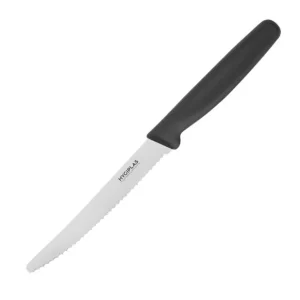 Couteau à tomates denté noir 100mm | Hygiplas - CF897 Prix Réduit