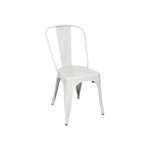 Réduction Chaises en acier blanc Bistro (lot de 4) | Bolero - GL332