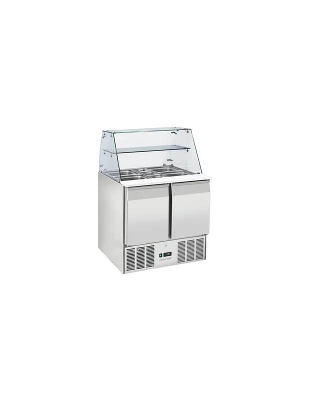 Saladette réfrigérée avec pare-haleine - 2 portes GN 1/1 | Coolhead - CRQ90A Meilleur Choix