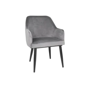 Premium Chaises en velours Lia grises (lot de 2) | Bolero - FX071