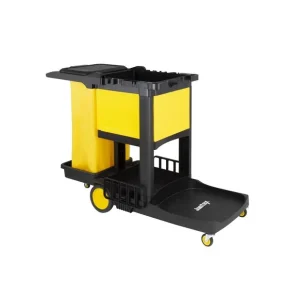 Achat Immédiat Chariot de nettoyage avec armoire verrouillable noir | Jantex - FU998