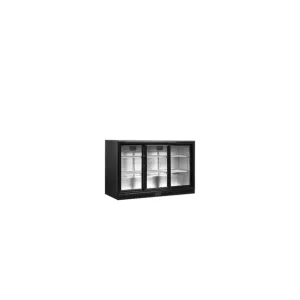 Arrière - bar 3 portes vitrées coulissantes et 6 clayettes blanches - 278 L | Tefcold - DB301S-3 Dernier Modèle