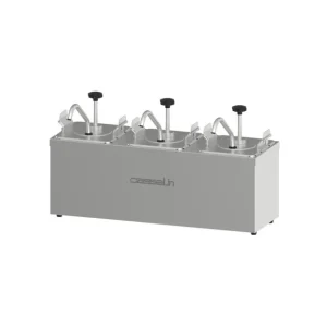 Pompe à sauce triple bac GN 1/6 2,5 L | Casselin - CPSN3 Dernière Chance