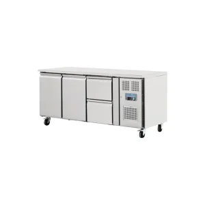 Table réfrigérée positive centrale profondeur 700 - 2 portes 2 tiroirs | Série U | Polar - GD874 Offre Spéciale