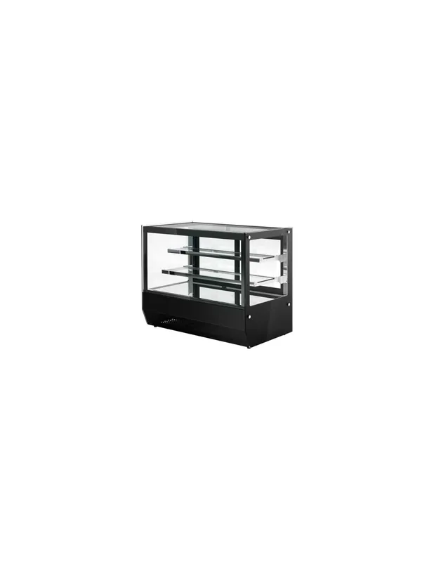 Vitrine réfrigérée positive à poser noire avec vitre droite - 120 L Achetez Aujourd’hui