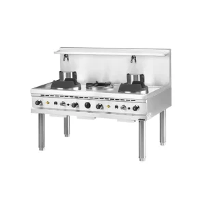 Wok à gaz 3 brûleurs + robinet d'eau- 1 x 13 kW + 2 x 18 kW | Nayati - AHA0008NN Nouvelle Collection