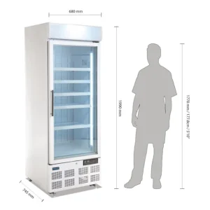 Usine Directe Vitrine réfrigérée négative une porte avec bandeau lumineux Série G 412L | Polar - GH506