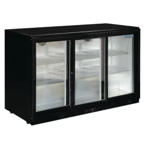 Arrière-bar trois portes coulissantes Série G noir 330L | Polar - GL006 Expédié Aujourd’hui