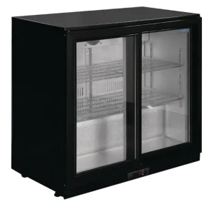 Arrière-bar deux portes coulissantes série G noir 198L | Polar - GL010 Prix Bas