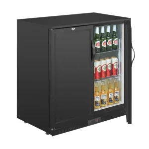Expédié Aujourd’hui Arrière-bar deux portes pleines pivotantes Série G noir 208L | Polar - GL016
