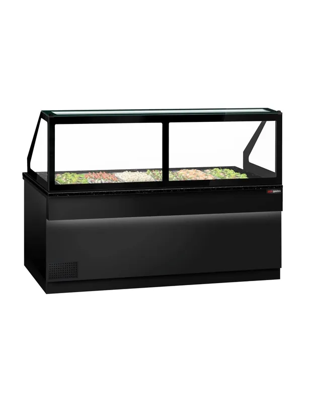 Authentique Saladette TORONTO - L2550 mm - Noire - 4 portes - 6x GN 1/1 - P900